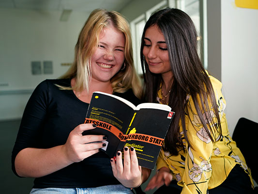 To piger læser i en bog